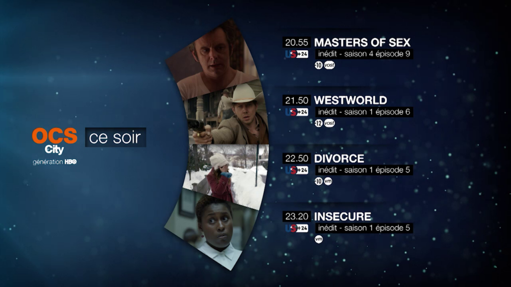 Menu soirée "US+24" (OCS).