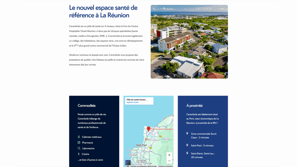 Site vitrine du pôle de santé Carambole : présentation du pôle