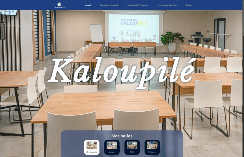 Site vitrine du pôle de santé Carambole : page d'accueil