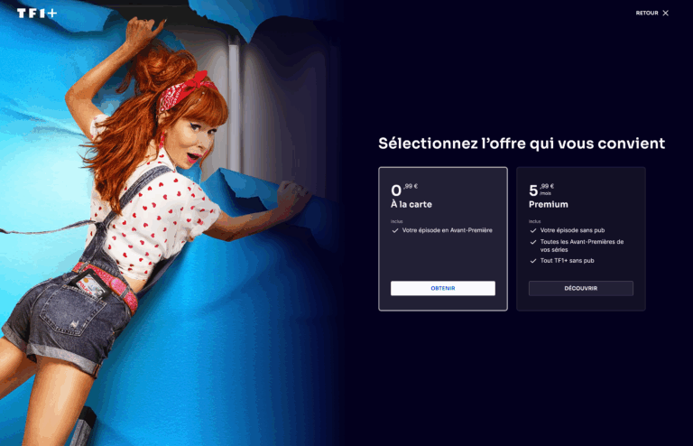 Paywall sur le site TF1+