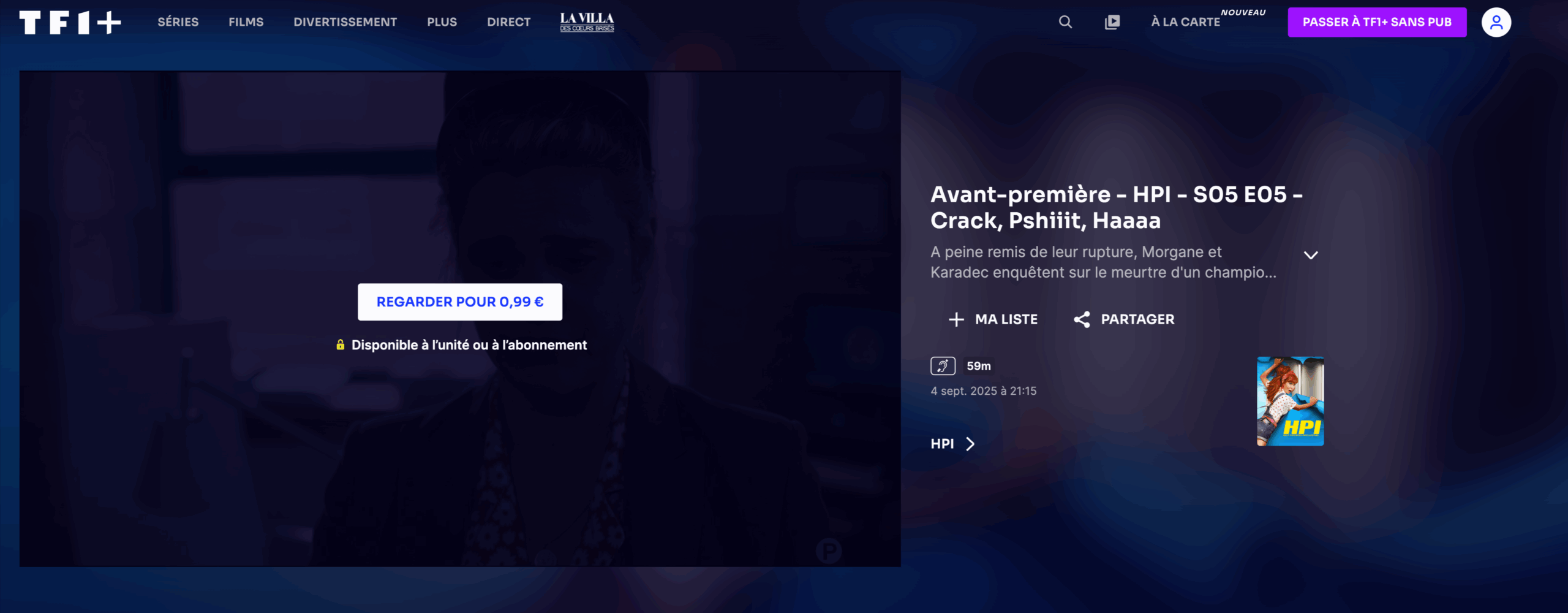 Paywall sur le site TF1+